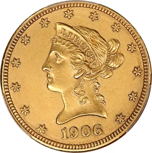 image for: 1906-D $10 PCGS AU Details (Surfaces Smoothed)