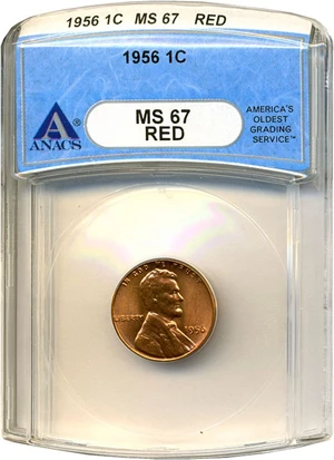 image for: 1956 1c ANACS MS67 RD