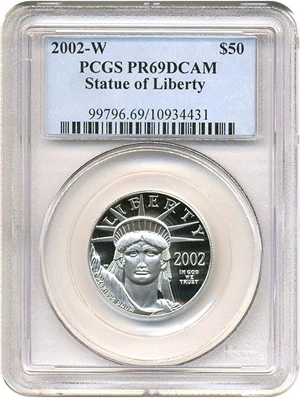 image for: 2002-W $50 Platinum Eagle PCGS Proof 69 DCameo