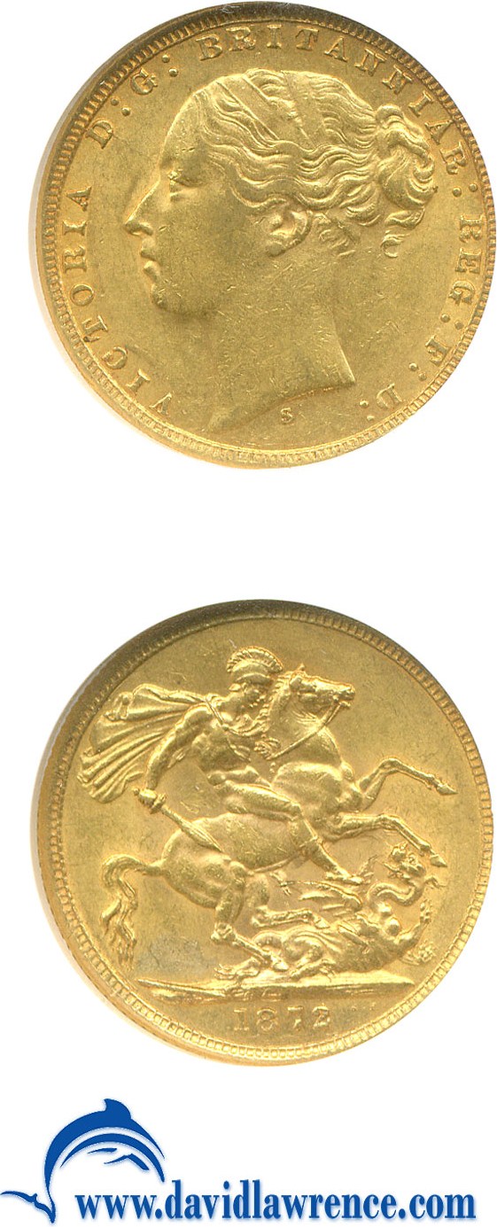 image for: Australia: 1872-S Sov  NGC AU53 