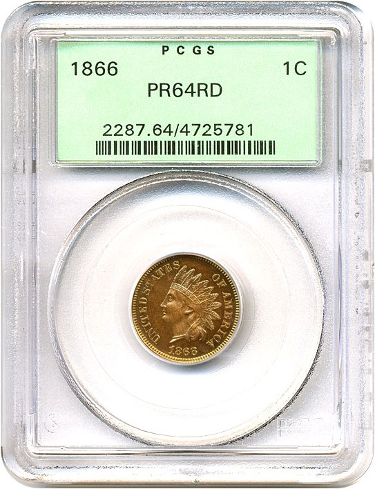 image for: 1866 1c  PCGS Proof 64 RD