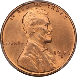 image for: 1949-S 1c PCGS MS67 RD