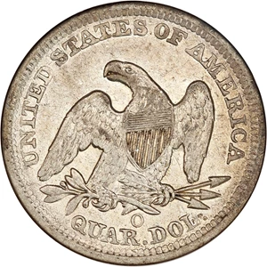 image for: 1858-O 25c NGC AU50