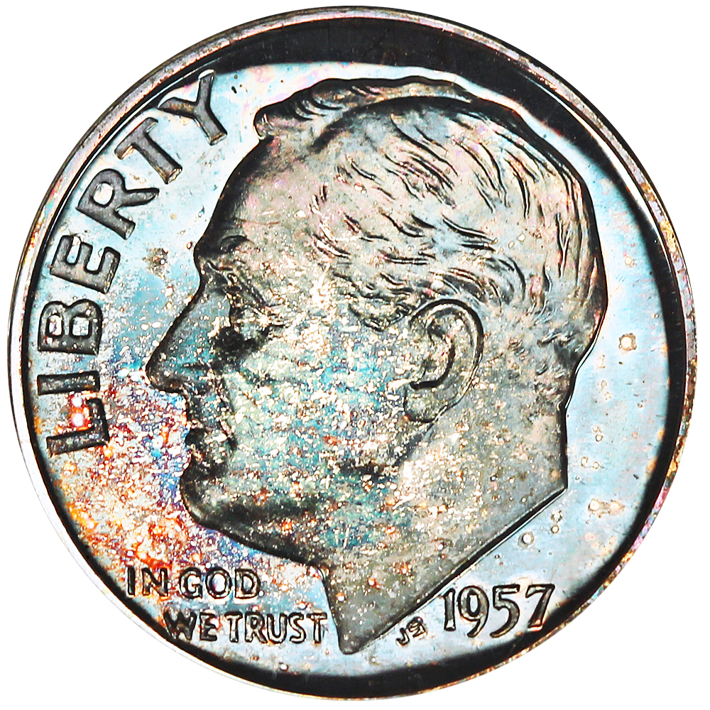 image for: 1957 10c ANACS Proof 66 Cameo