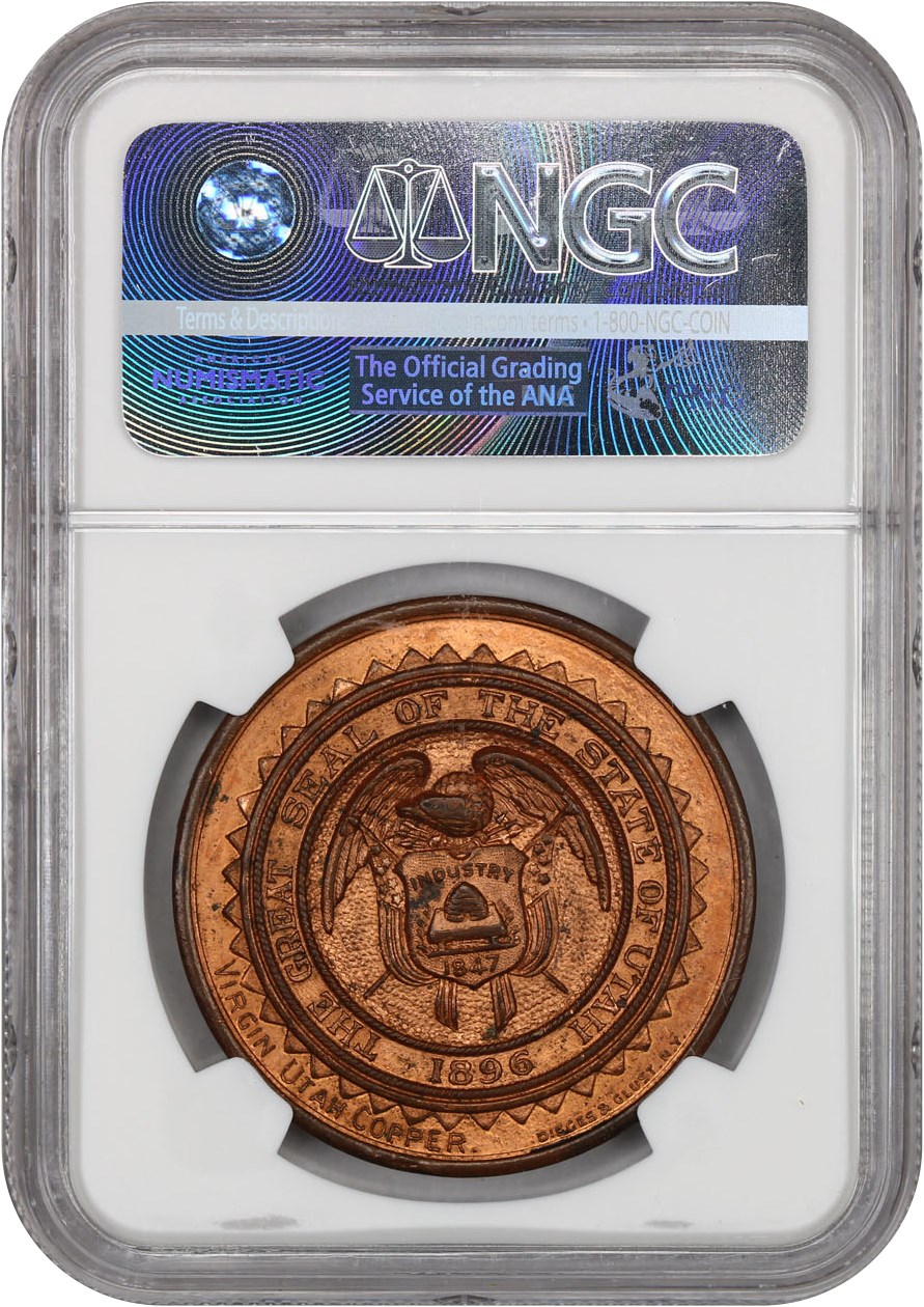 image for: 1909 Alaska-Yukon Expo, Utah, Copper SC$1 NGC MS64 RB (HK-359)