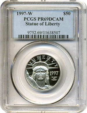 image for: 1997-W $50 Platinum Eagle PCGS Proof 69 DCameo