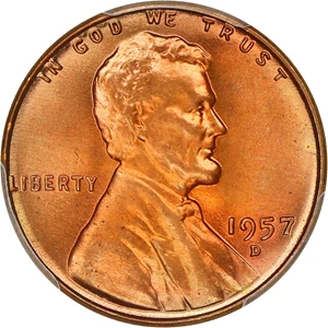 image for: 1957-D 1c PCGS/CAC MS67 RD