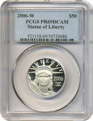 image for: 2006-W $50 Platinum Eagle PCGS Proof 69 DCameo