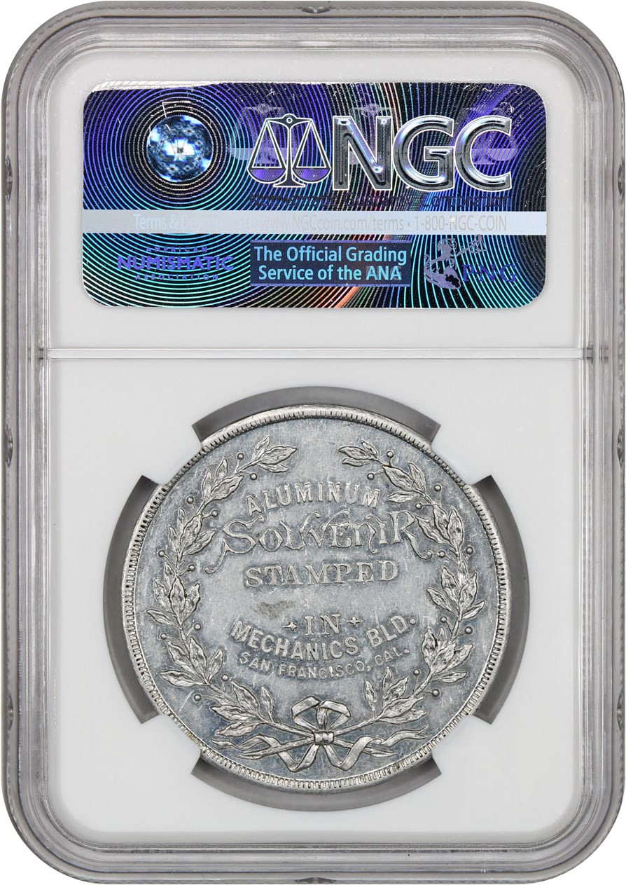 image for: 1894 Cal Expo, DeYoung, Mech Arts Bldg, Ty.2, Aluminum SC$1 NGC MS61 (HK-252)