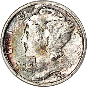 image for: 1934 10c PCGS MS66