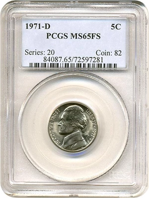 image for: 1971-D 5c PCGS MS65 FS