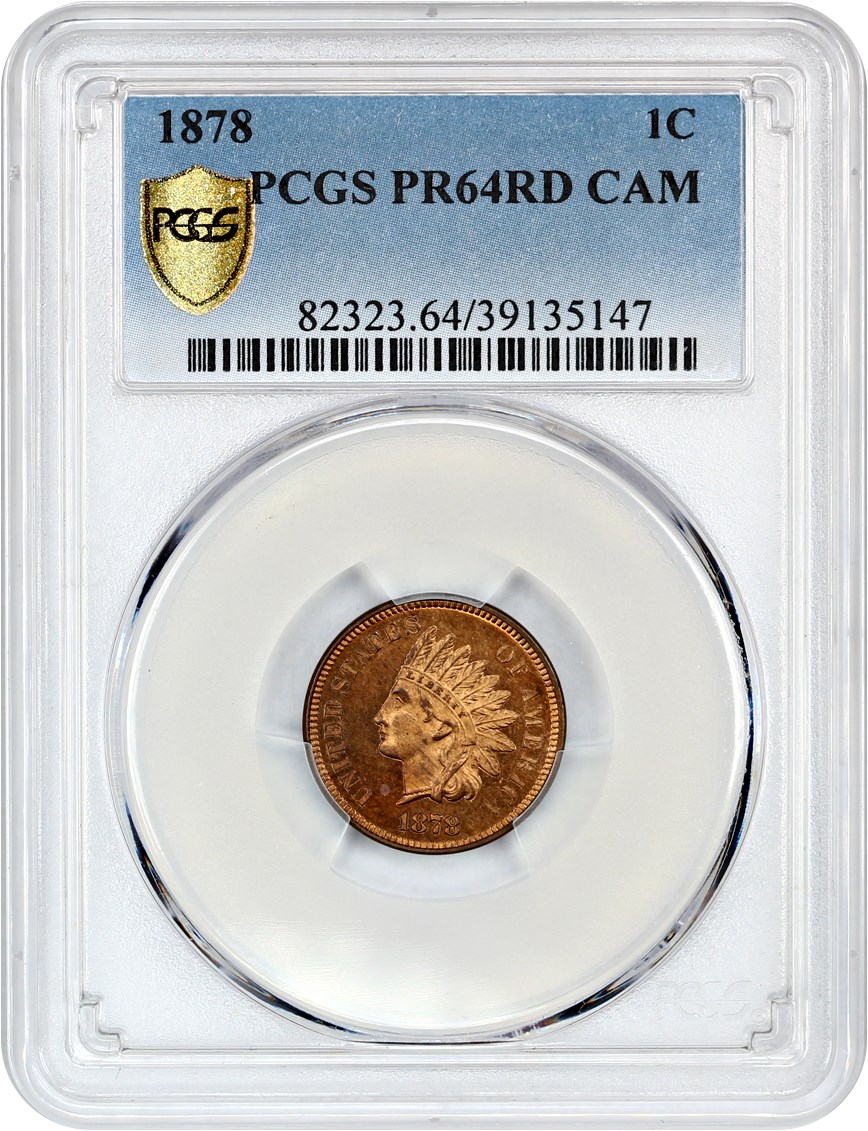 image for: 1878 1c PCGS Proof 64 RD CAM