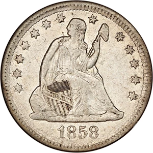 image for: 1858-O 25c NGC AU50