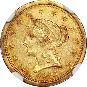 image for: 1843-O $2 1/2 NGC AU55 (Small Date)