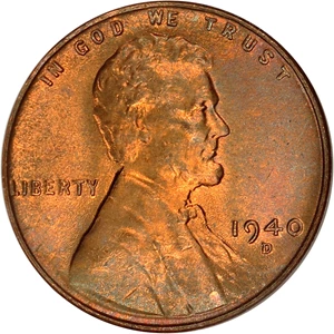 image for: 1940-D 1c NGC MS67 RD