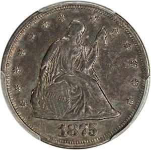 image for: 1875 20c PCGS AU50