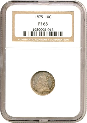 image for: 1875 10c NGC Proof 63