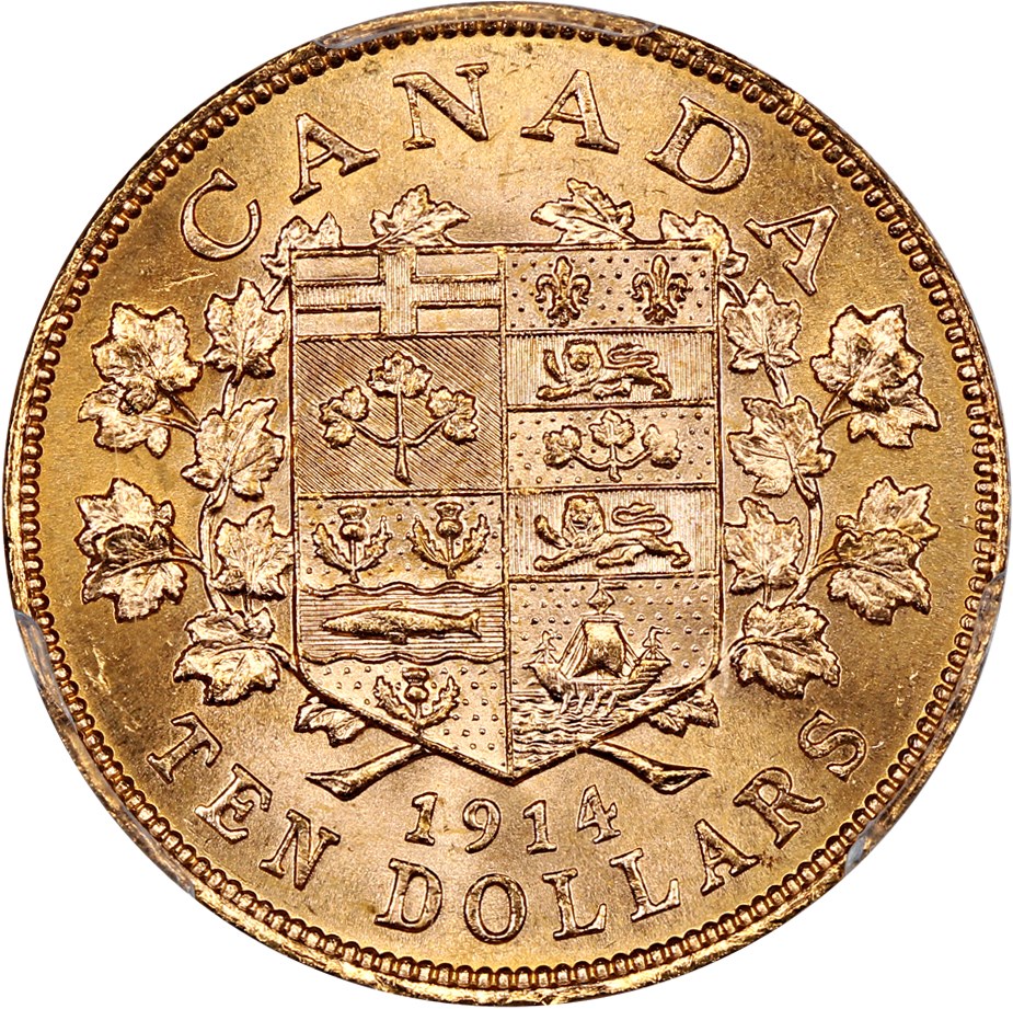 image for: 1914 Canada $10 PCGS MS64 - Rare Bank of Canada Gold Reserve Hoard Coin
