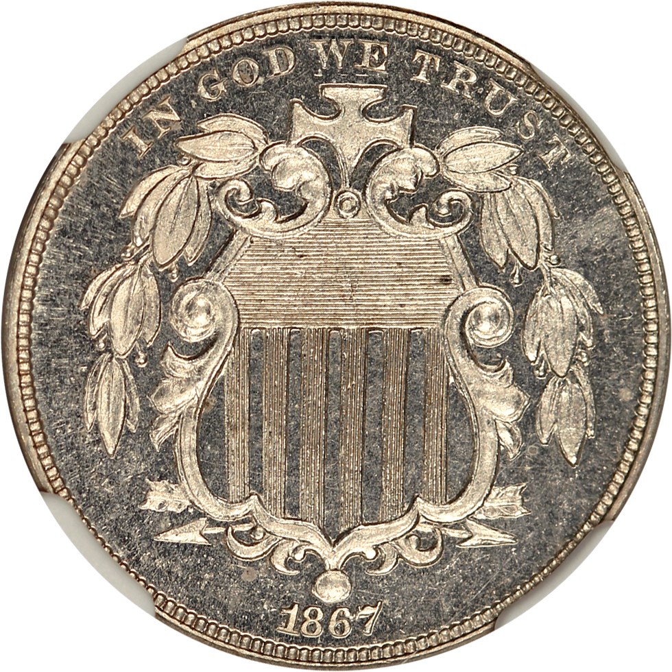 image for: 1867 5c NGC Proof 65 CAM (No Rays)