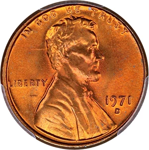 image for: 1971-D 1c PCGS MS67 RD