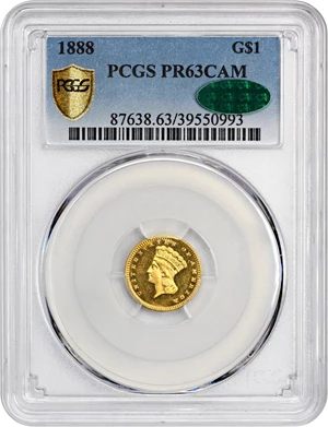 image for: 1888 G$1 PCGS/CAC Proof 63 CAM