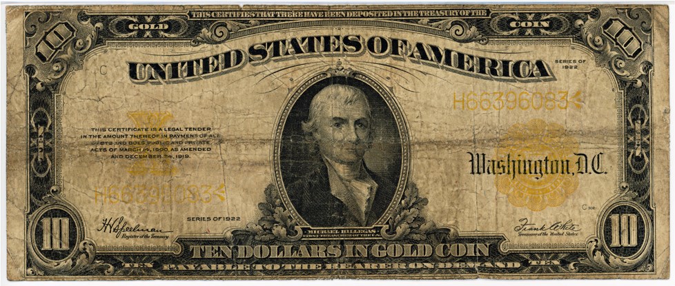 image for: FR. 1173 1922 $10 PMG Fine 12