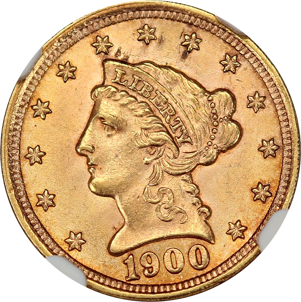 image for: 1900 $2 1/2 NGC MS64