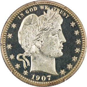 image for: 1907 25c PCGS/CAC Proof 66