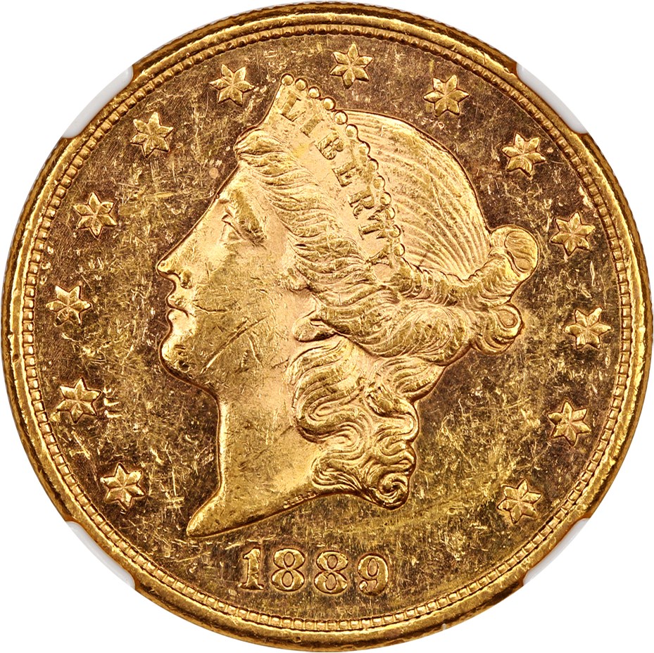 image for: 1889-S $20 NGC MS61 PL