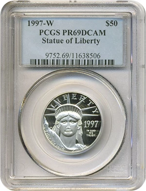 image for: 1997-W $50 Platinum Eagle PCGS Proof 69 DCameo
