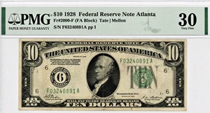 image for: FR. 2000F 1928 $10 Atlanta PMG Very Fine 30