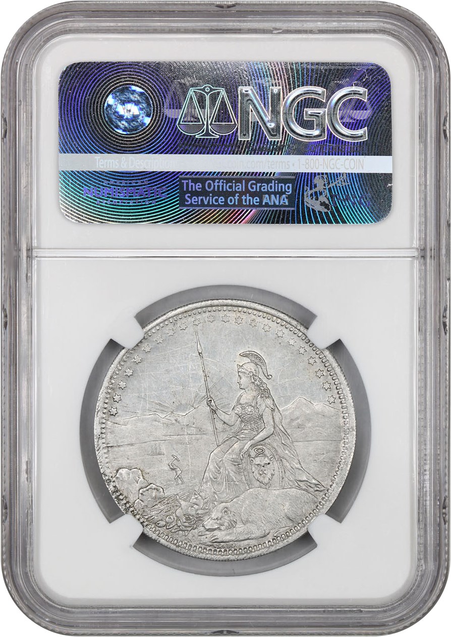 image for: 1894 Cal Expo, Lauers Palace, Aluminum SC$1 NGC AU (HK-262)
