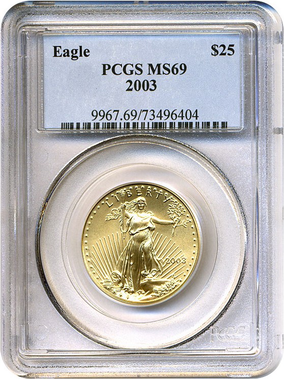 image for: 2003 $25 Gold Eagle PCGS MS69 