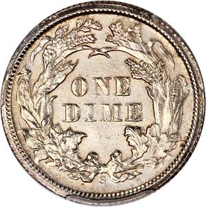 image for: 1874-S 10c PCGS MS62 (Arrows)