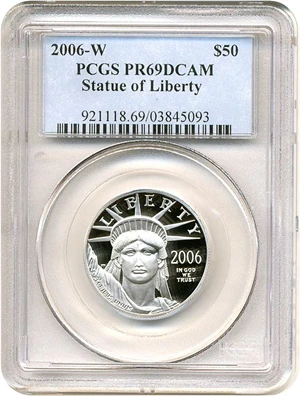 image for: 2006-W $50 Platinum Eagle PCGS Proof 69 DCameo