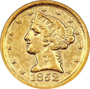 image for: 1852-D $5 NGC XF45