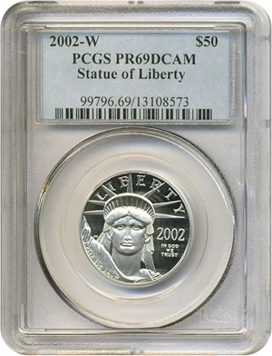 image for: 2002-W $50 Platinum Eagle PCGS Proof 69 DCameo