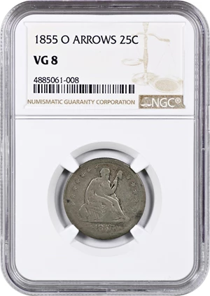 image for: 1855-O 25c NGC VG-08 (Arrows)