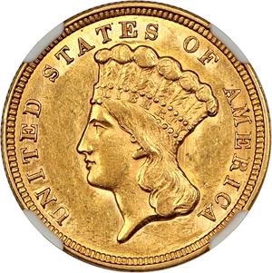 image for: 1856 $3 NGC AU58
