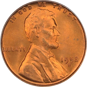 image for: 1952-S 1c PCGS MS67 RD