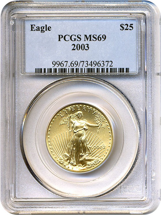 image for: 2003 $25 Gold Eagle PCGS MS69 