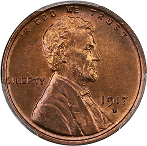 image for: 1917-D 1c PCGS MS66 RB
