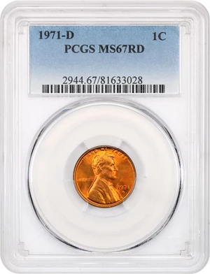 image for: 1971-D 1c PCGS MS67 RD
