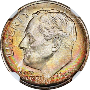 image for: 1948-S 10c NGC MS67 FB
