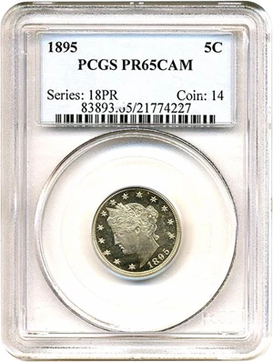 image for: 1895 5c PCGS Proof 65 Cameo