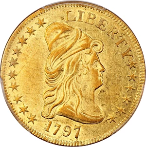 image for: 1797 Large Eagle $10 PCGS AU55 (BD-2A, R.4)
