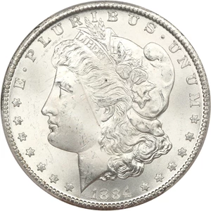 image for: 1884-CC $1 PCGS MS65 ex: GSA