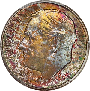 image for: 1958-D 10c PCGS MS67+ FB