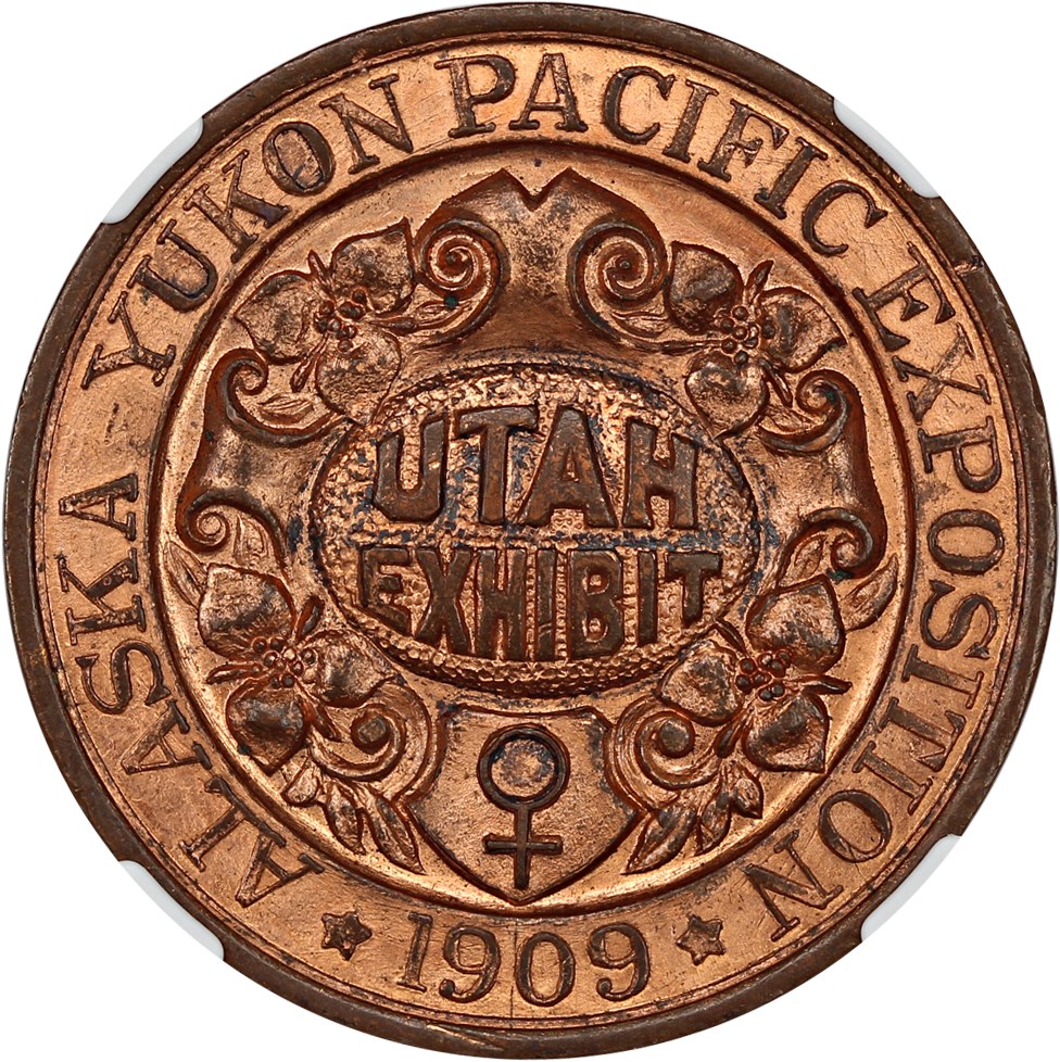 1909 SC$1 Alaska-Yukon Expo, Utah, Copper, HK-359 MS