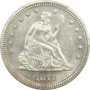image for: 1877-S 25c PCGS AU58